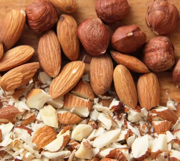 almonds and hazelnuts to enhance